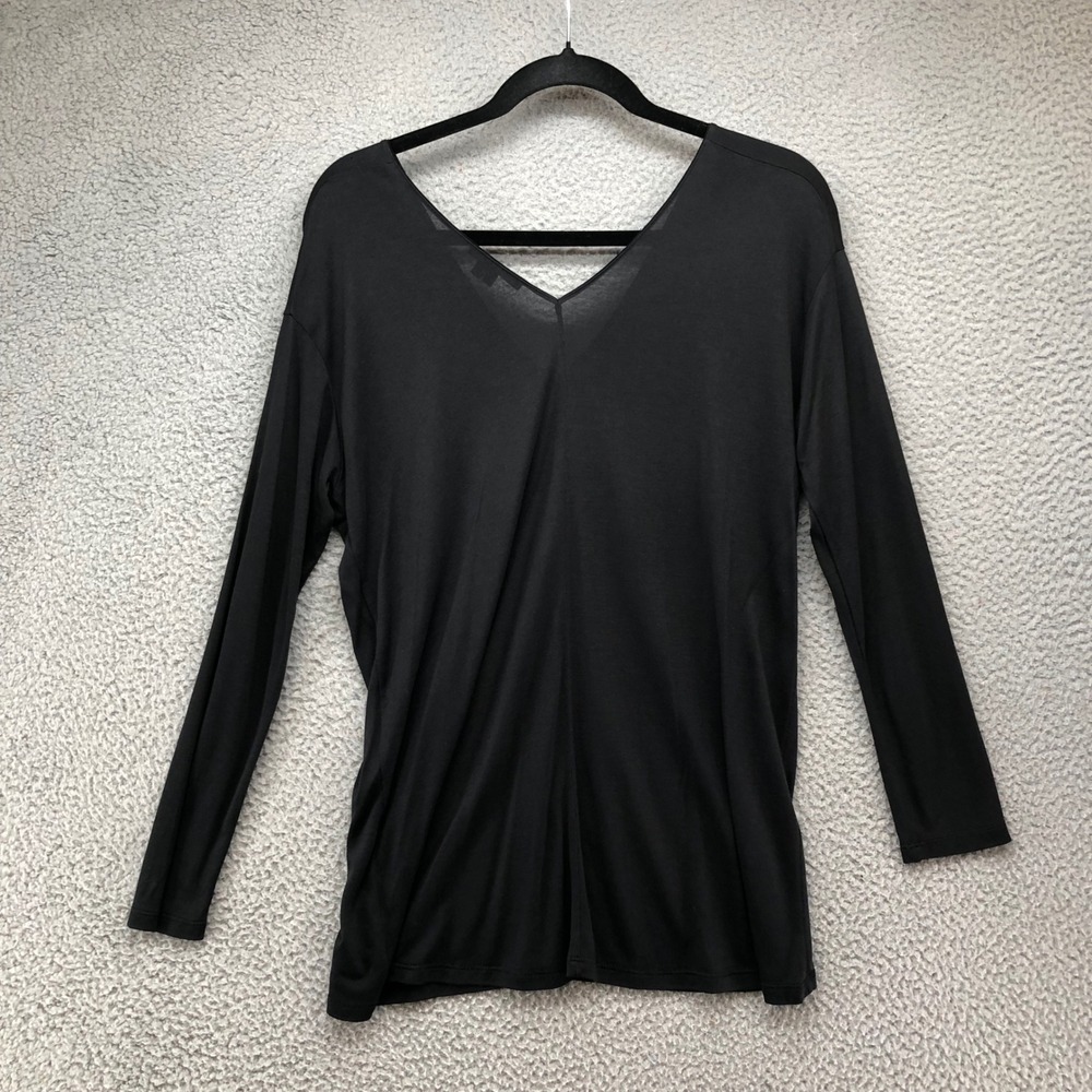 Vince V-Neck Tops Blouse Bundle Lot Womens Medium Black Coral Pink Rayon 3 Pack - Picture 4 of 10